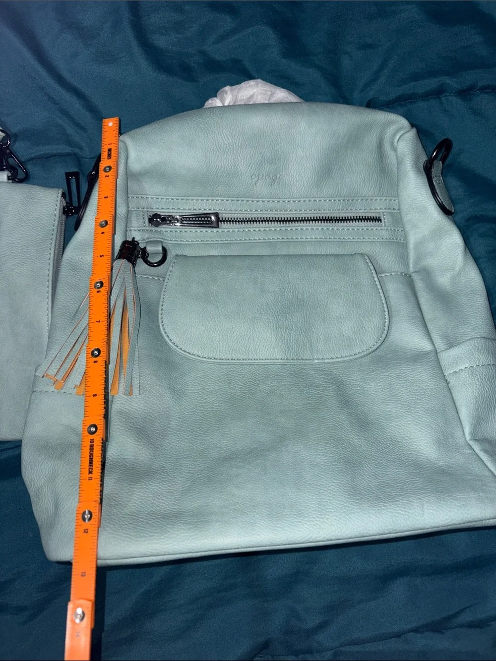 NWT OPAGE Tassel Backpack Purse set  Light Blue Women’s Backpack Tassel Accent